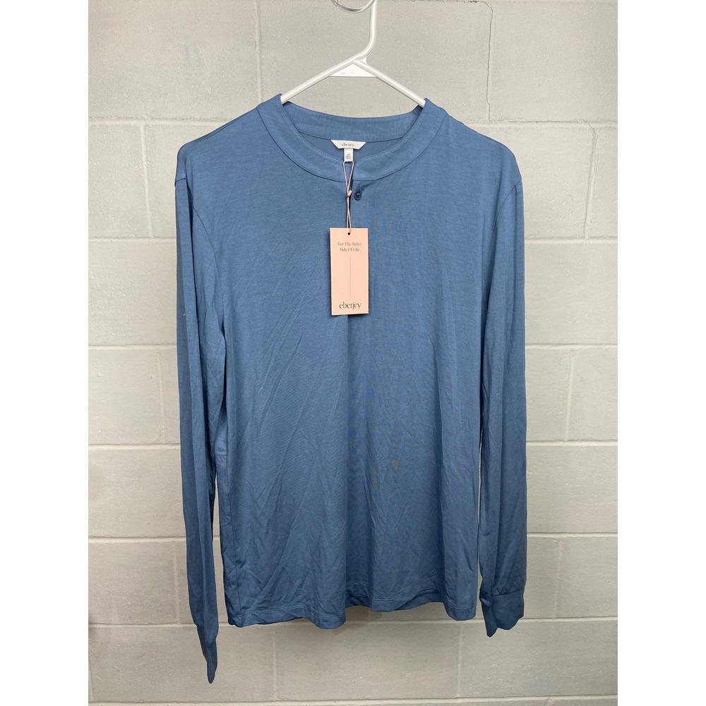 Eberjey Henry Tencel Long Sleeve Henley Top Sleepwear Pajama Shirt Men's XXS NWT